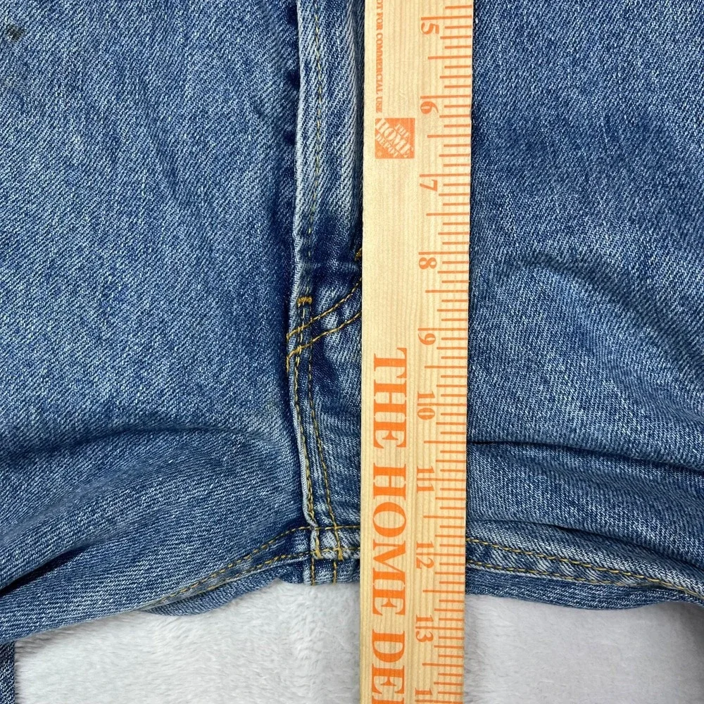Levi's 505 Regular Fit Straight Jeans Men's Blue Denim Pockets Classic - 34X32.5